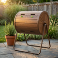 TerraWood Premium Barrel Rotating Composter
